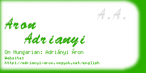 aron adrianyi business card